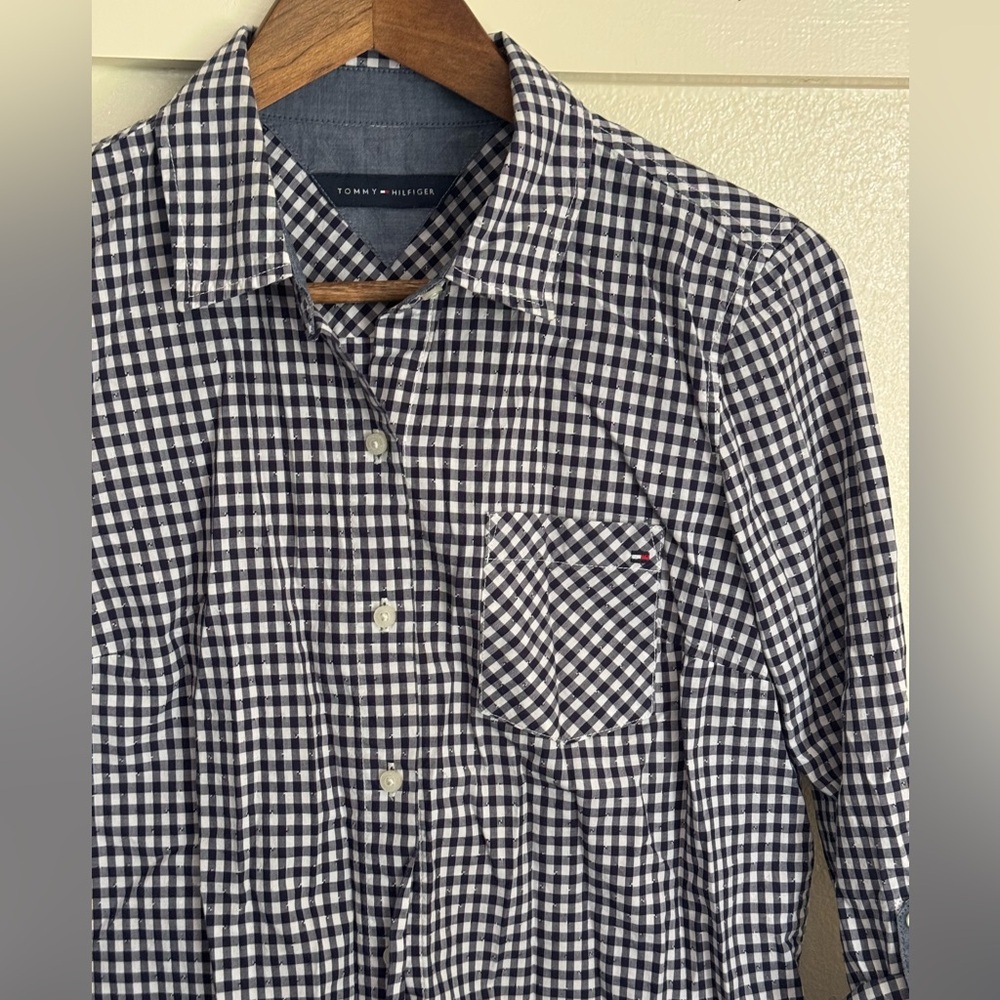 Tommy Hilfiger Gingham Button-Down Shirt Size Small - Picture 3 of 11